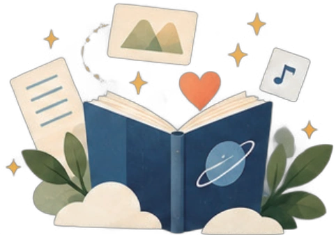 從書本中浮現的生活、音樂與愛心